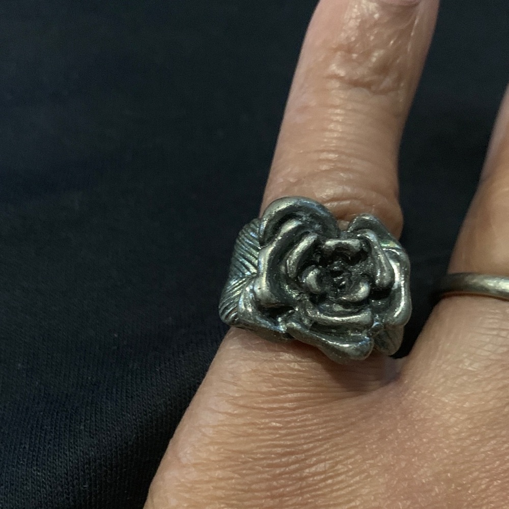 Vintage Silver Rose Ring